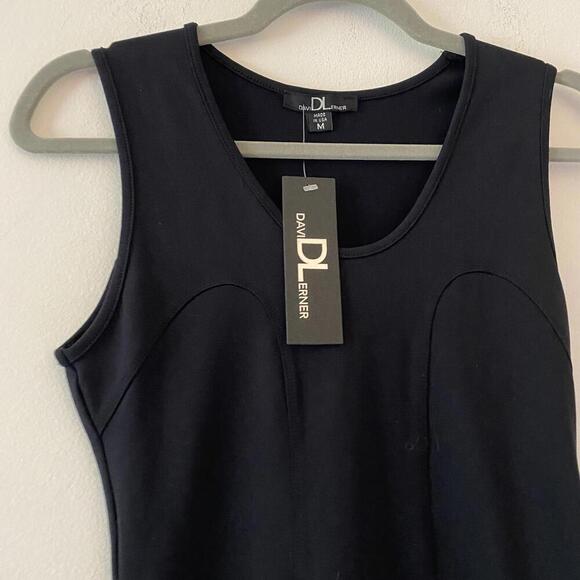 DAVID LERNER black bodycon scoop neck dress nwt - Picture 3 of 6